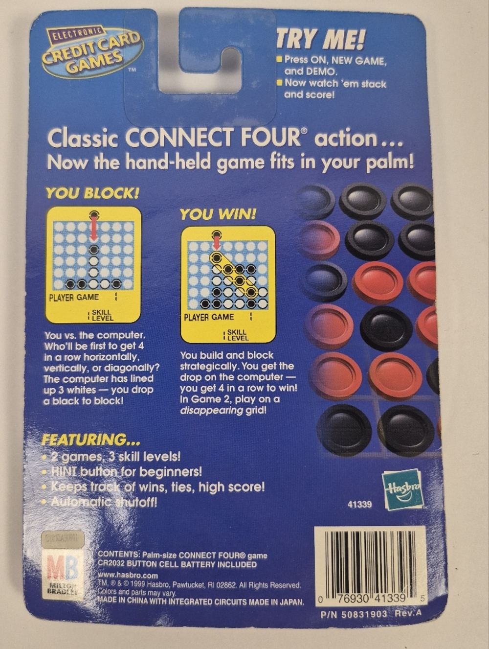 Vintage 1999 Connect Four Electronic Handheld Game Hasbro Milton Bradley NEW - Picture 3 of 4